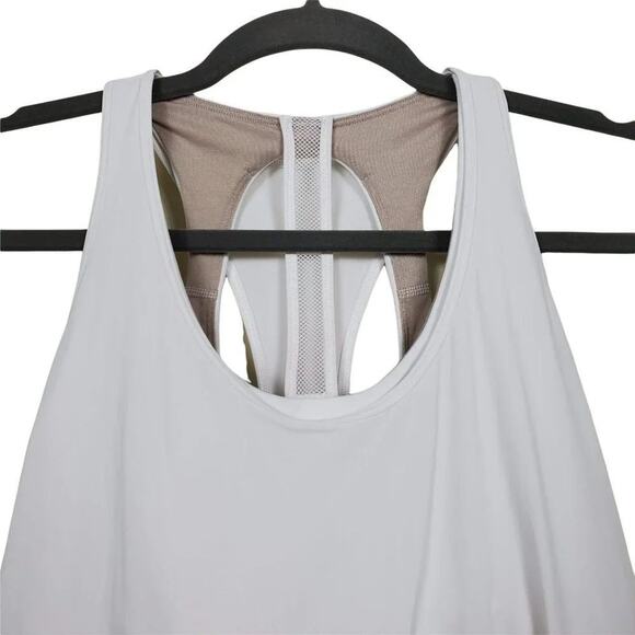 Lululemon Racerback Tank Top Built In Bra Women Size 6 White Mesh Athletic Yoga - Picture 3 of 6